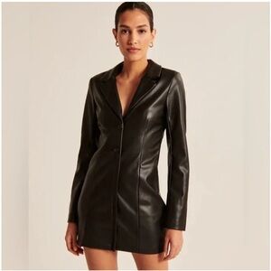 Abercrombie & Fitch Vegan Leather Blazer Dress